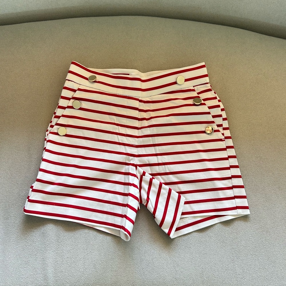Jules & Leopold Red and White Striped Shorts